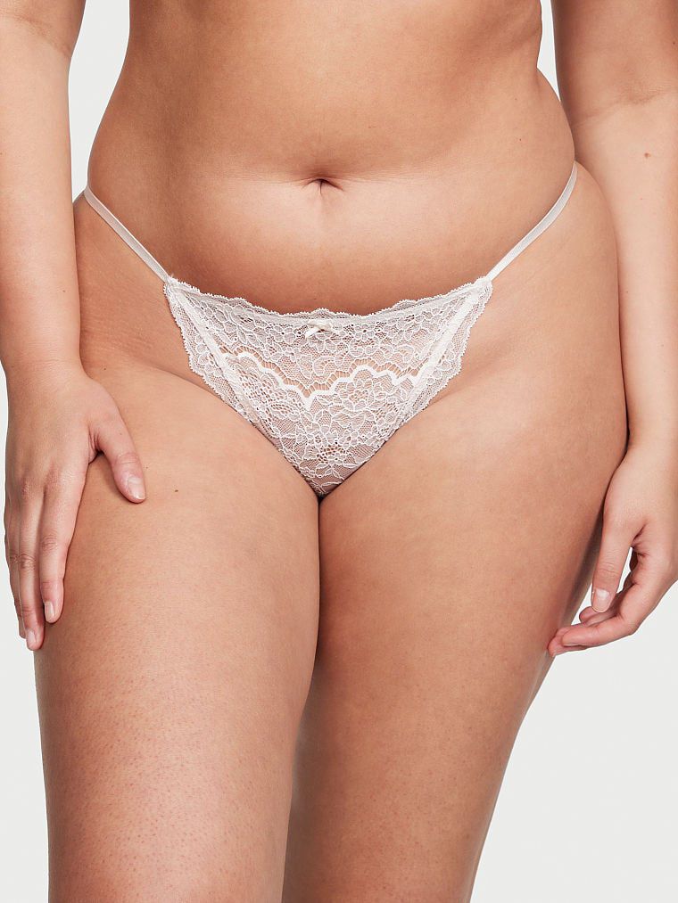 תחתוני V-String תחרה פרחונית