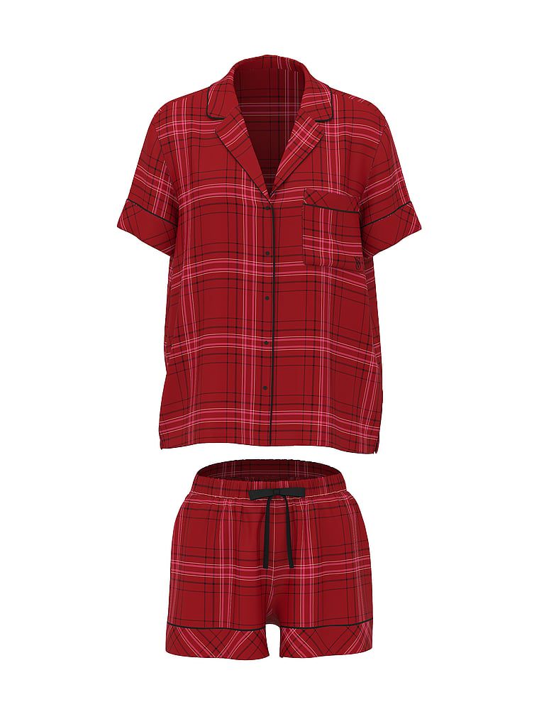 סט פיג’מה קצרה פלנל