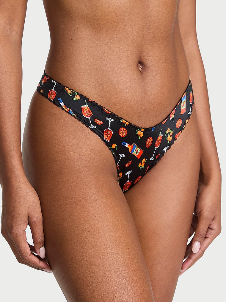 תחתוני חוטיני היי-לג עם רצועות