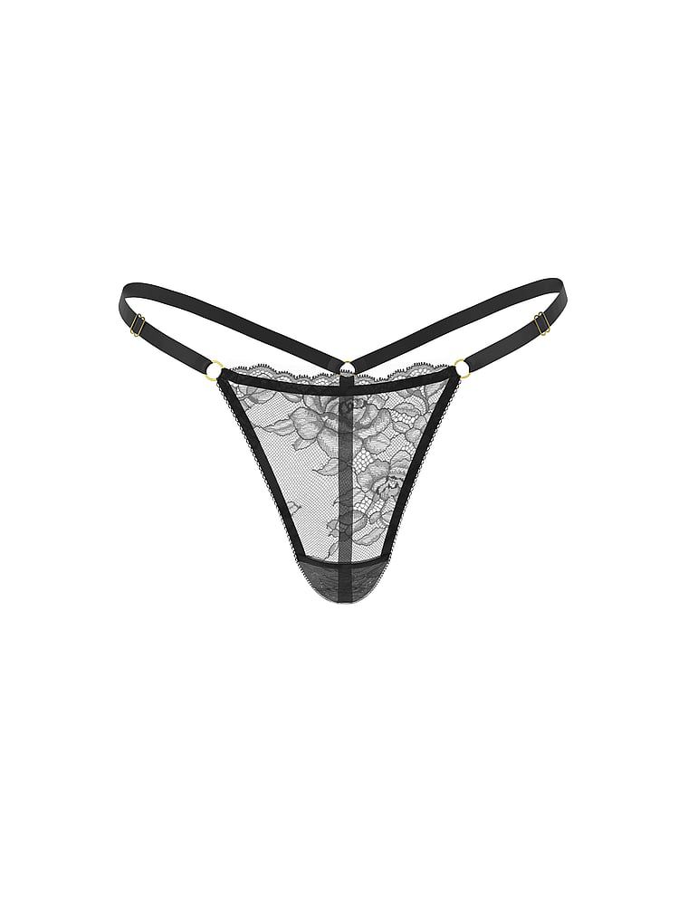 תחתוני חוטיני V-String תחרה פרחונית