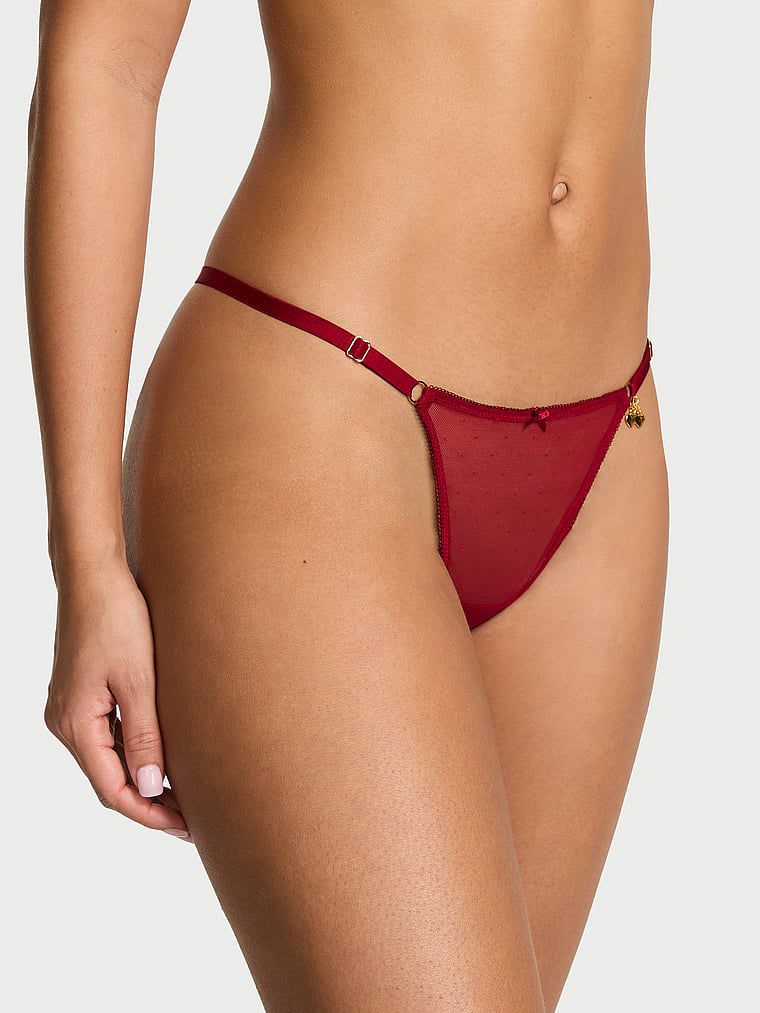 תחתוני חוטיני V-String עם תליון