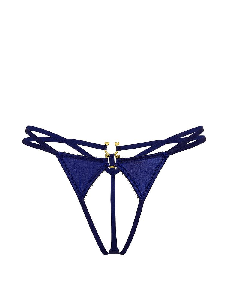 תחתוני חוטיני V-String ללא מפשעה עם חישוק מטאלי
