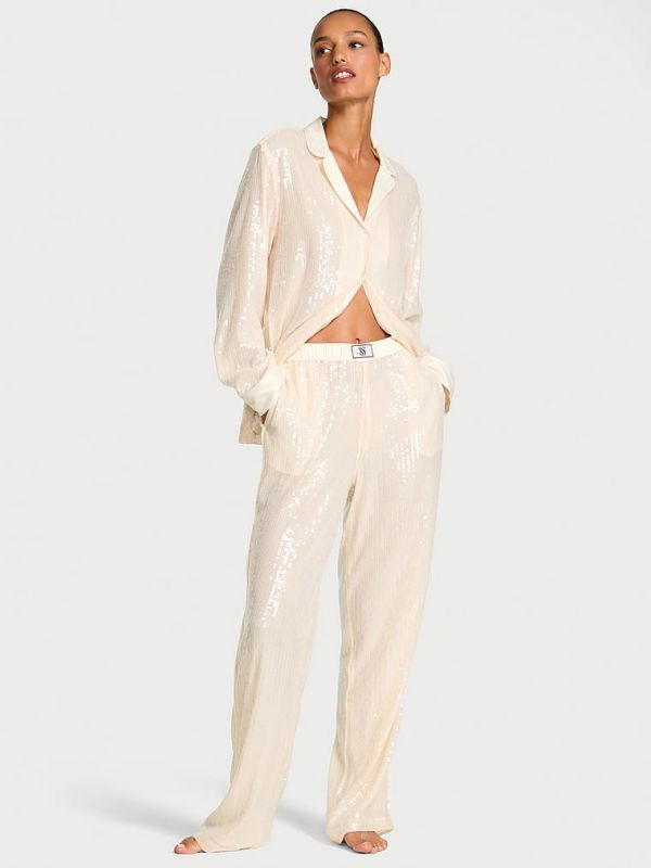 סט פיג’מה ארוכה פייטים