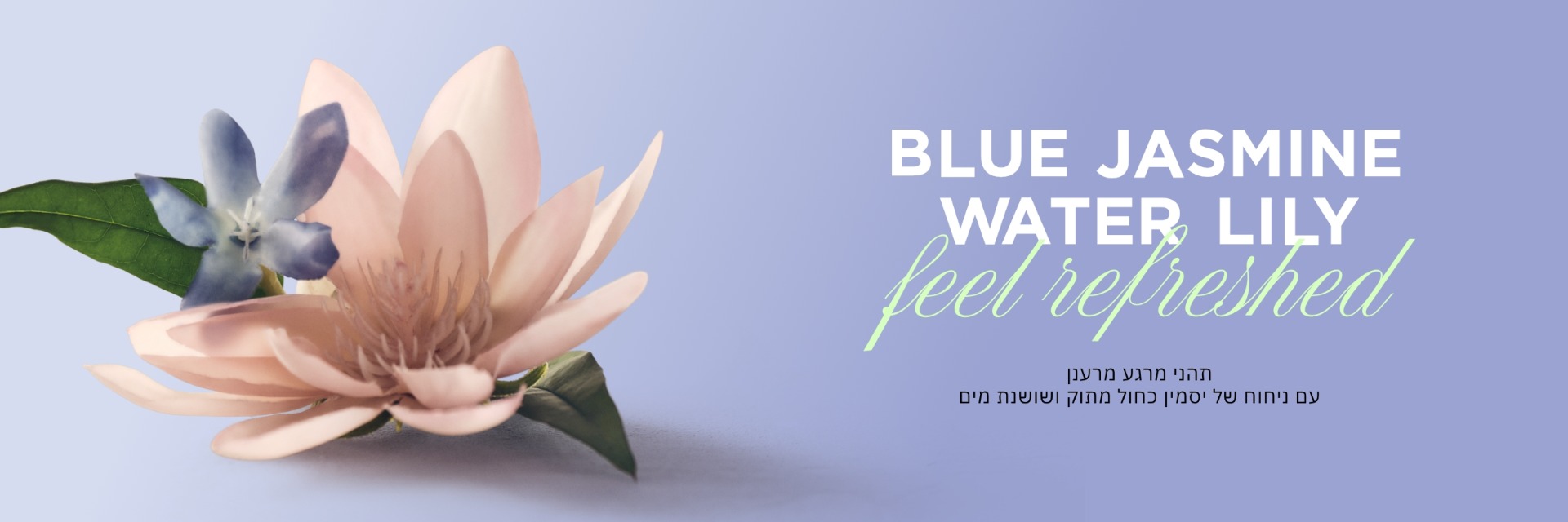 blue jasmine water lily feel freshed תהני מרגע מרענן עם ניחוח של יסמין כחול מתוק ושושנת מים